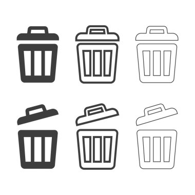 set of rubbish bins vector illustration on white background