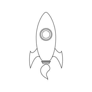 roket fırlatma uzay gemisi simgesi vektör illüstrasyon grafik tasarımı