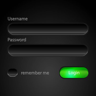 Karanlık Giriş Şablonu Vektör İllüstrasyonu