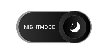 Gece vardiyası. Cihaz arayüzü konsepti Gece modu ve ui sembolü. Gece Kipi. Vektör Kapalı. Koyu Düğmeler.