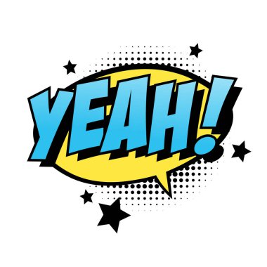 Çizgi roman konuşma baloncuğu pop sanat tarzı vektör çizimi tasarımı