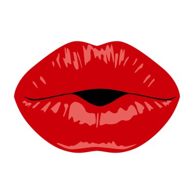 vector illustration of beautiful female lips on white background