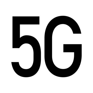 Beyaz arkaplanda modern 5G siyah simge