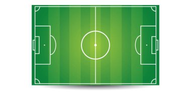 Yeşil futbol sahası simgesi beyaz arkaplanda izole edildi. Spor konsepti. 3d illüstrasyon vektörü.