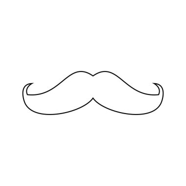 El çizimi bıyık simgesi resimleme, beyaz arkaplan üzerinde vektör