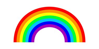 beyaz üzerine gökkuşağı renkli vektör çizimi