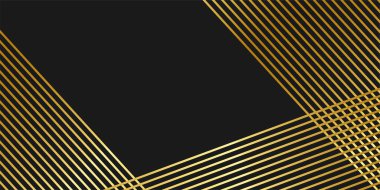 Siyah zemin üzerinde sarı çizgiler bulunan soyut geometrik çizimler