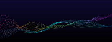 Kavisli çizgileri olan soyut bir arkaplan. Dalgalı geometrik tasarım. 3d illüstrasyon