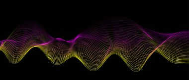 Kavisli çizgileri olan soyut bir arkaplan. Dalgalı geometrik tasarım. 3d illüstrasyon