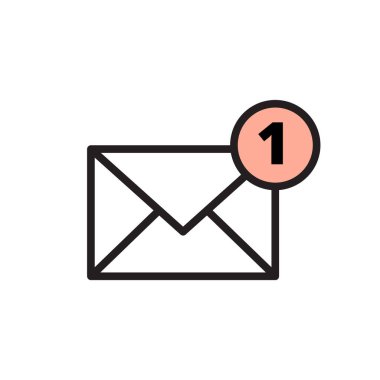 e- posta ileti simgesi. Posta sembolü Beyaz arka planda izole edilmiş. vektör illüstrasyonu