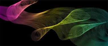 Kavisli çizgileri olan soyut bir arkaplan. Dalgalı geometrik tasarım. 3d illüstrasyon