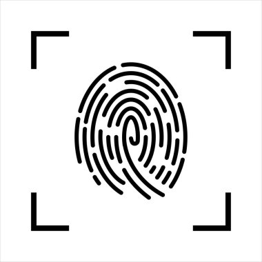 Beyaz arkaplanda parmak izi vektör simgesi izole edildi.
