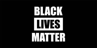 Siyahların hayatı önemlidir. Irkçılığa karşı vektör posteri. Siyah arkaplan.