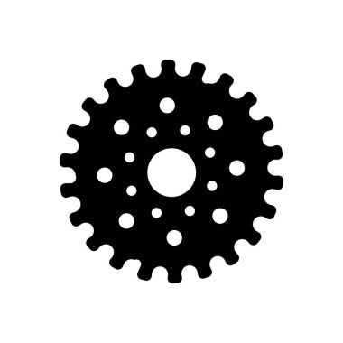 Çark vektör logosu tasarımı, vites konsepti, beyaz arkaplanda izole edilmiş amblem