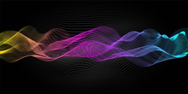 Kavisli çizgileri olan soyut bir arkaplan. Dalgalı geometrik tasarım. 3d illüstrasyon