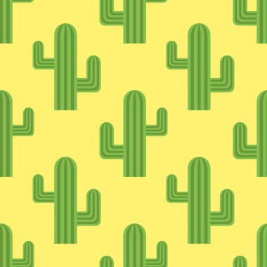 Vektör içinde kaktüs olan kusursuz desen.