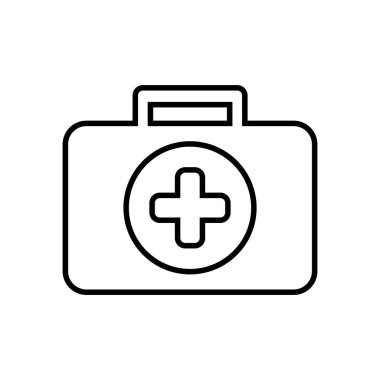 Tıbbi kutu. Modern satır simgesi - vektör