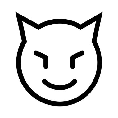 şeytan emoji yüzü doğrusal vektör simgesi