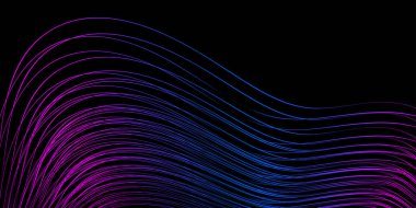 Kavisli çizgileri olan soyut bir arkaplan. Dalgalı geometrik tasarım. 3d illüstrasyon