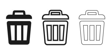 set of rubbish bins vector illustration on white background