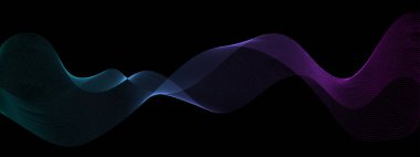 Kavisli çizgileri olan soyut bir arkaplan. Dalgalı geometrik tasarım. 3d illüstrasyon