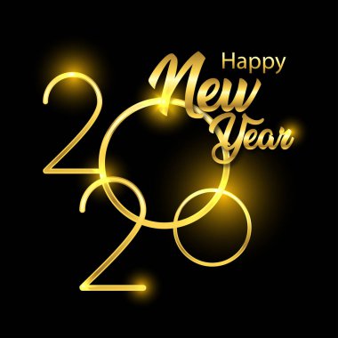 2020 new year background with golden glitter effect.