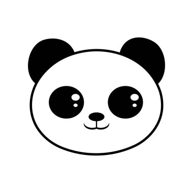 Şirin panda hayvan yüzü vektör çizimi tasarımı