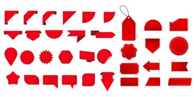 Kurdele ve çıkartma seti, vektör illüstrasyonu