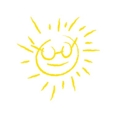 El çizimi güneş çizgi film çizimi