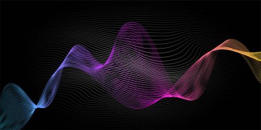 Kavisli çizgileri olan soyut bir arkaplan. Dalgalı geometrik tasarım. 3d illüstrasyon