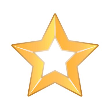 Beyaz arkaplanda izole edilmiş sarı yıldız düz simgesi