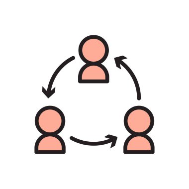 İletişim. Modern sosyal medya çizgisi vektörü.