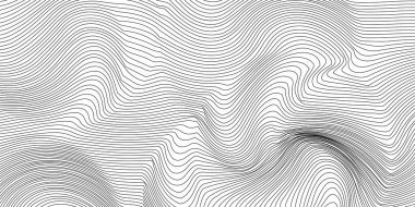 Kavisli çizgileri olan soyut bir arkaplan. Dalgalı geometrik tasarım. 3d illüstrasyon