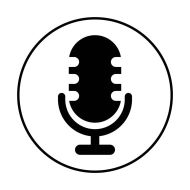 mikrofon yassı ikon. vektör illüstrasyonu