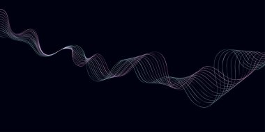 Kavisli çizgileri olan soyut bir arkaplan. Dalgalı geometrik tasarım. 3d illüstrasyon