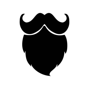 Beyaz arka planda erkek bıyığı ve sakal simgeleri. düz tasarım, vektör illüstrasyonu