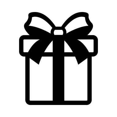 Hediye kutusu simgesi. yay sembolü illüstrasyonu mevcut