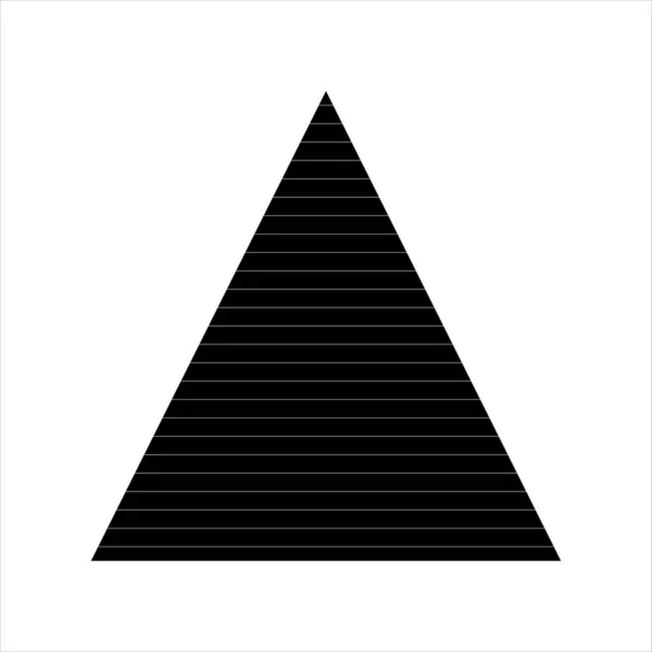 Pruhovaný Černý Trojúhelník Bílém Pozadí — Stockový vektor