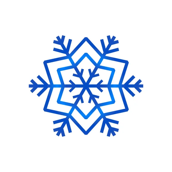 Μπλε Νιφάδα Χιονιού Απομονωμένη Λευκό Φόντο — Διανυσματικό Αρχείο