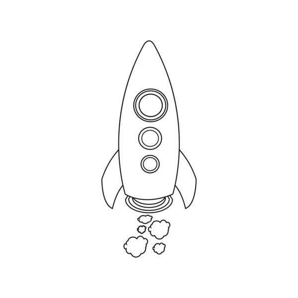 Cohete Lanzamiento Nave Espacial Icono Vector Ilustración Diseño Gráfico — Vector de stock