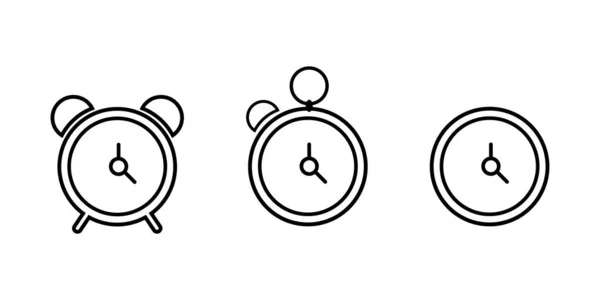 Iconos Tiempo Establecidos Icono Línea Reloj Vector — Archivo Imágenes Vectoriales