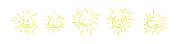 Ręcznie Rysowane Słońce Zachód Rysunek Rysunek Ilustracje — Wektor stockowy