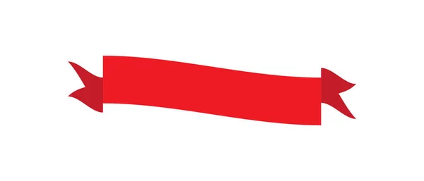 Ruban Rouge Isolé Sur Fond Blanc — Image vectorielle