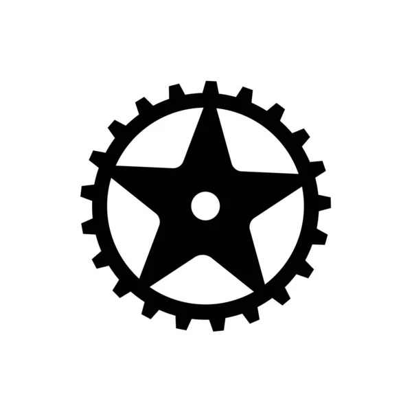 Σχεδιασμός Λογότυπου Τροχού Διάνυσμα Έννοια Εργαλείων Έμβλημα Που Απομονώνεται Λευκό — Διανυσματικό Αρχείο