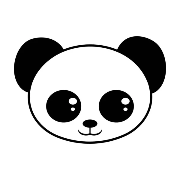 Cute Panda Animal Face Vector Illustration Design — Stock Vector