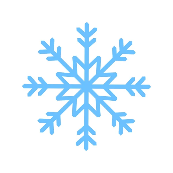 Fiocco Neve Blu Isolato Sfondo Bianco — Vettoriale Stock