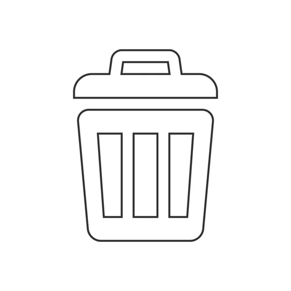 Rubbish Bin Vector Illustration White Background — Vettoriale Stock