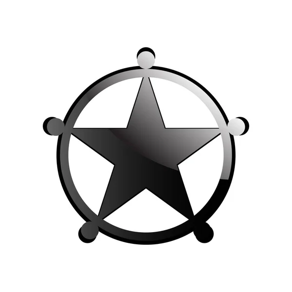 Vector Sheriff Star Icon Isolated — Stock Vector