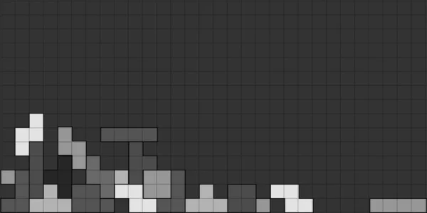 Zwart Wit Abstracte Achtergrond Tetris Thema — Stockvector