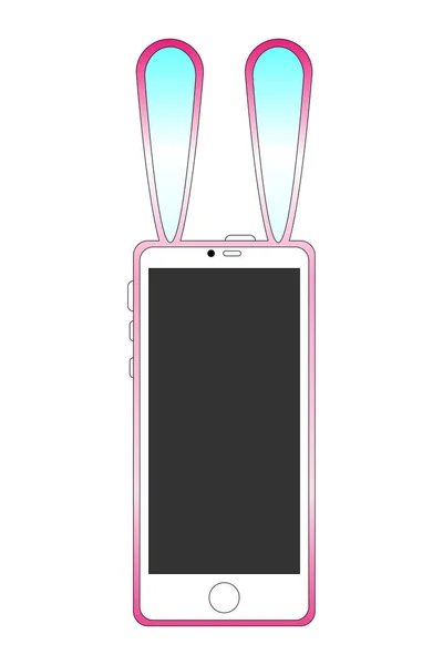 Kaninfodral För Smartphone Vektor Illustration — Stock vektor